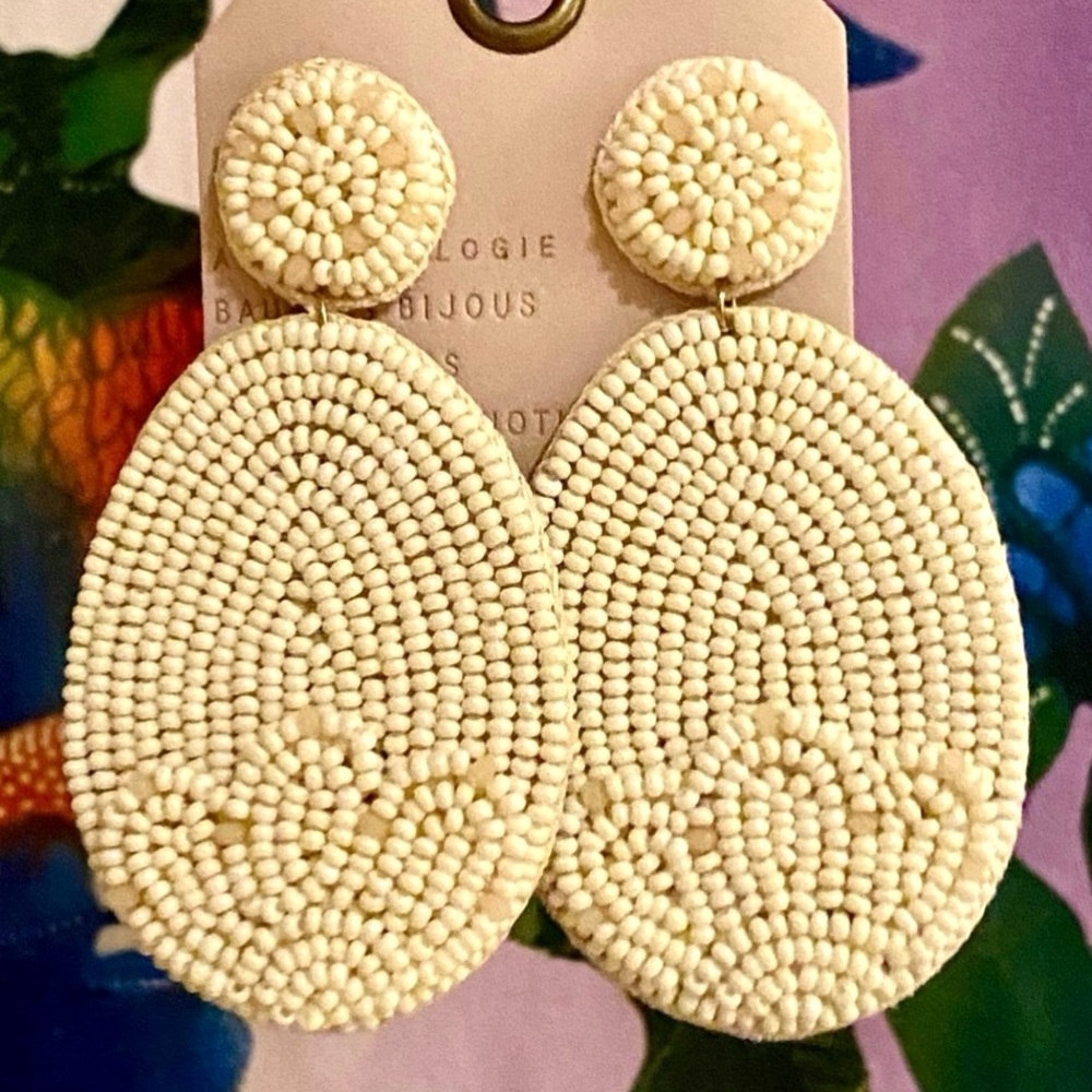 NWT Anthropologie Llani Faye Beaded Drop Earrings - Picture 1 of 14